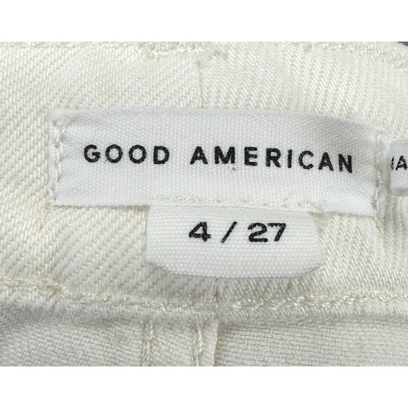 Good American Denim Stretch Midi Skirt Womens Size 4/27 Slit Front Cloud White - Picture 7 of 9